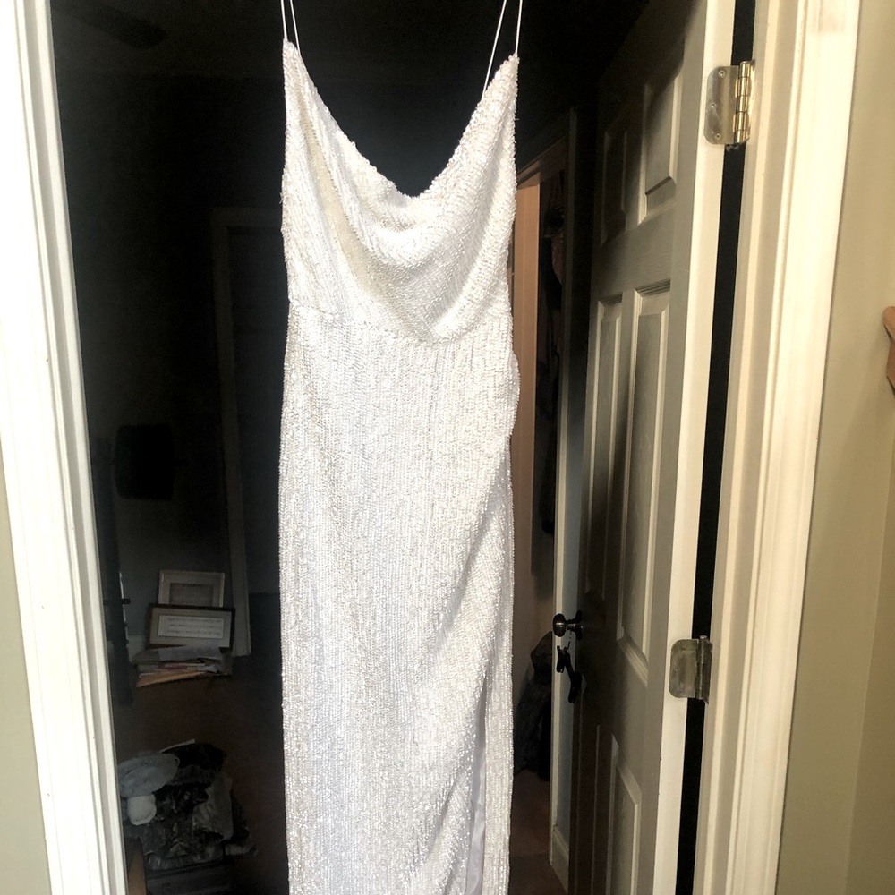 Katya dress in moon glow white